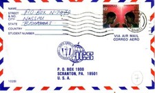ENVELOPPE .TIMBRE.BAHAMAS.PAR AVION.POUR  SCRANTON.USA.1987.