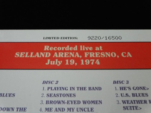 Grateful Dead Dave's Picks 17 Volume Seventeen Selland Fresno CA 7/19/1974 3 CD - Imagen 9 de 10