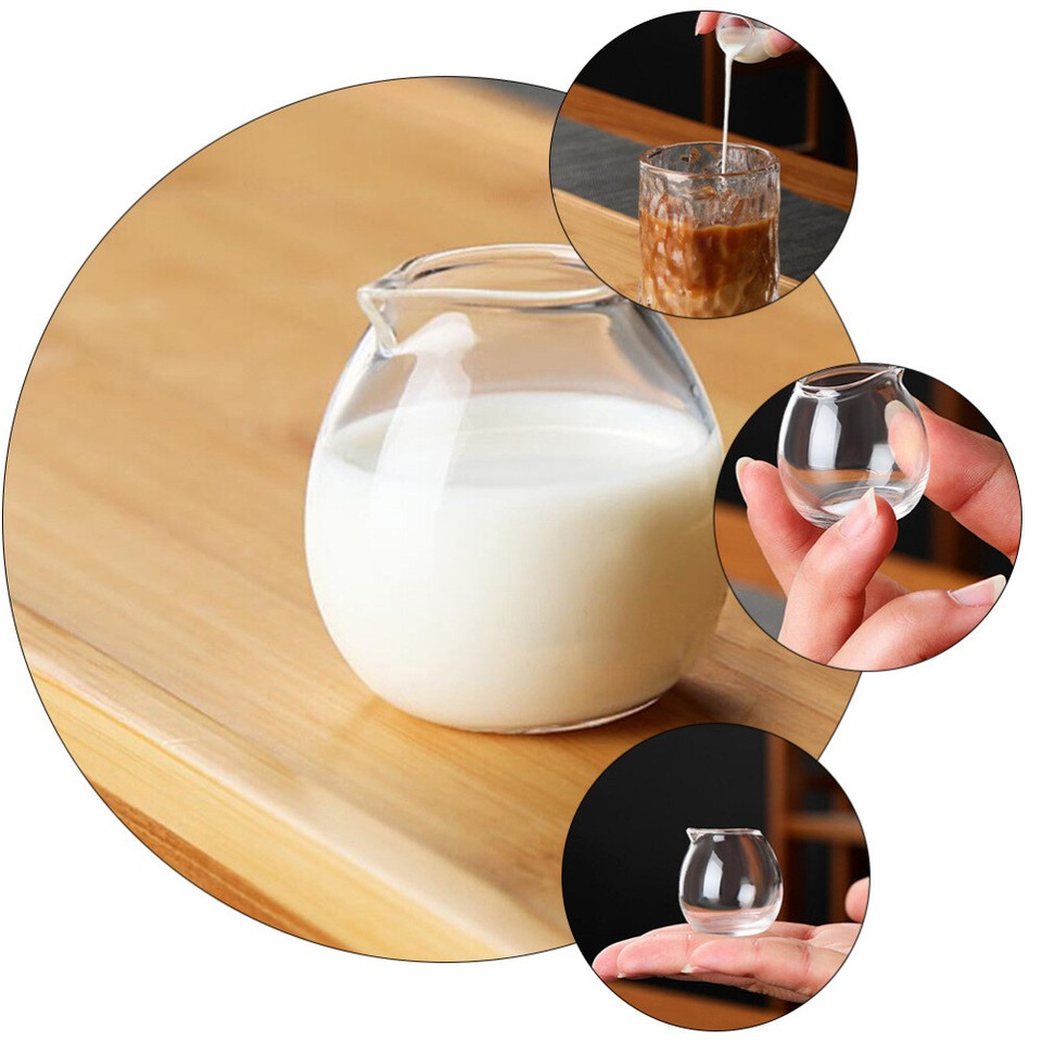 Glass Milk Cup Beverage Cups Small Coffee Creamer Mini Pitcher Pot