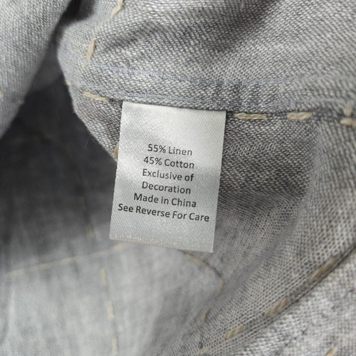 Boca Classics Linen Blend Shirt Mens XL Gray Blue Button Up Beach Normcore - Picture 7 of 8