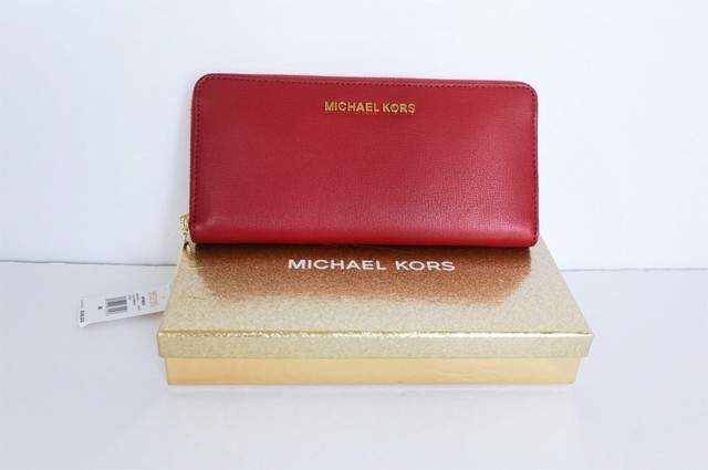 michael kors red leather wallet