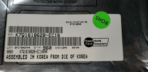 Samsung K7Q161862B-EC16 SRAM Chip Sync Dual 2.5V 18M-bit 1M x 18 2.5ns 165-Pin - Picture 4 of 6