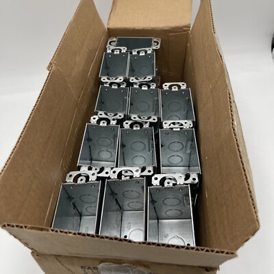 25 RACO 8590 Switch Box 3'' x 2'' Gangable 3.5'' Deep Mounting Ears 9 1/2'' KOs