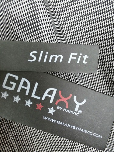 Galaxy by Harvic Shirt Men's XXL Black Slim Fit Check Flip Cuff Work Office 2XL - Picture 8 of 11