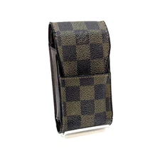 LOUIS VUITTON Cigarettes Case Damie Brown PVC Auth