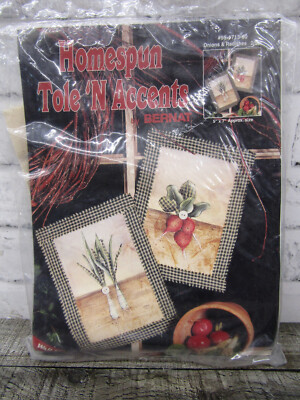 NIP Homespun Tole 'N Accents Kit Bernat  #95-1713-00 Onions & Radishes 1995