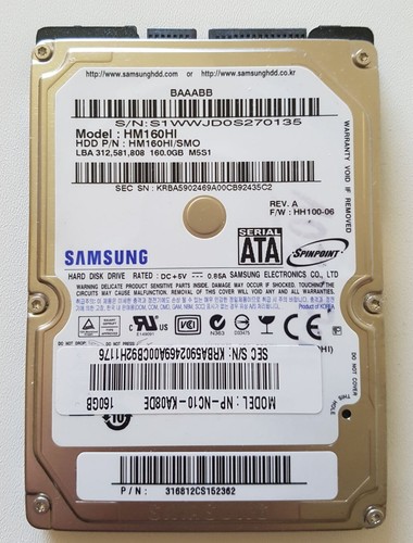 Festplatte Samsung Spinpoint 2,5" M5 160GB Intern 5400RPM SATA