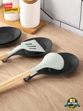 1 pc Silicone Spoon Rest Mat for Kitchen Utensils, Heat-Resistant Spoon Holder