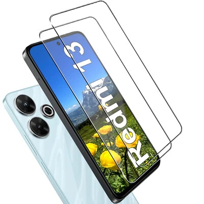 EGEDI 2x für Redmi 13 Echt Glas Display Schutz Panzerfolie Schutzfolie 9H Schutzglas