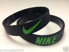 Nike Sport Baller black w/green logo Band Silicone Rubber Bracelet Wristband