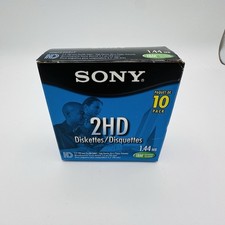Sony 2HD Diskettes 10 Pack 1.44MB IBM Reliable High Durability New Open Box Read
