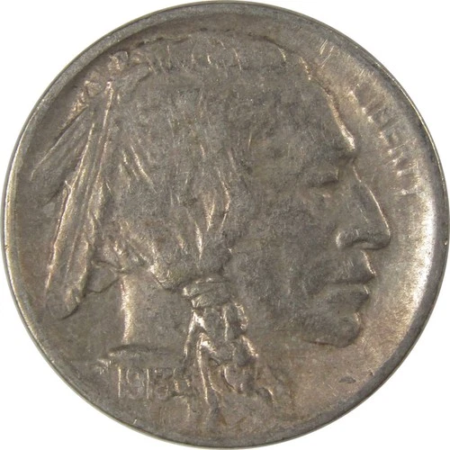 1913 S Type 1 Buffalo Nickel VF Very Fine Details 5c Coin SKU:I22876