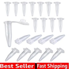 500PCS 0.5ML Clear Plastic Graduated microcentrifuge Tubes with Attached Lid...
