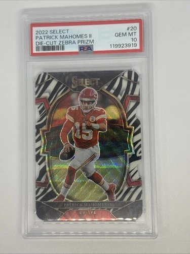 2022 Panini Select - Patrick Mahomes II #20  Die Cut Zebra Prizm PSA 10 Case Hit