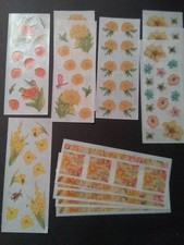 Creative Memories  Lot of Twelve Studio Stickers  2" x 5"  Yellow Flowers