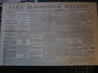 Daily Bloomington Bulletin Newspaper August 16 1881 Billy the Kid James Garfield