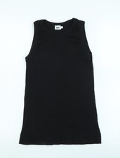 Kin Damen Basic Tank schwarz Baumwolle Gr&ouml;&szlig;e S Rundhalsausschnitt - Logo