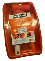 Renovo Lackier-Set 4-Teilig Farbroller Farbwanne Microcrater Walzen 11Cm Orange