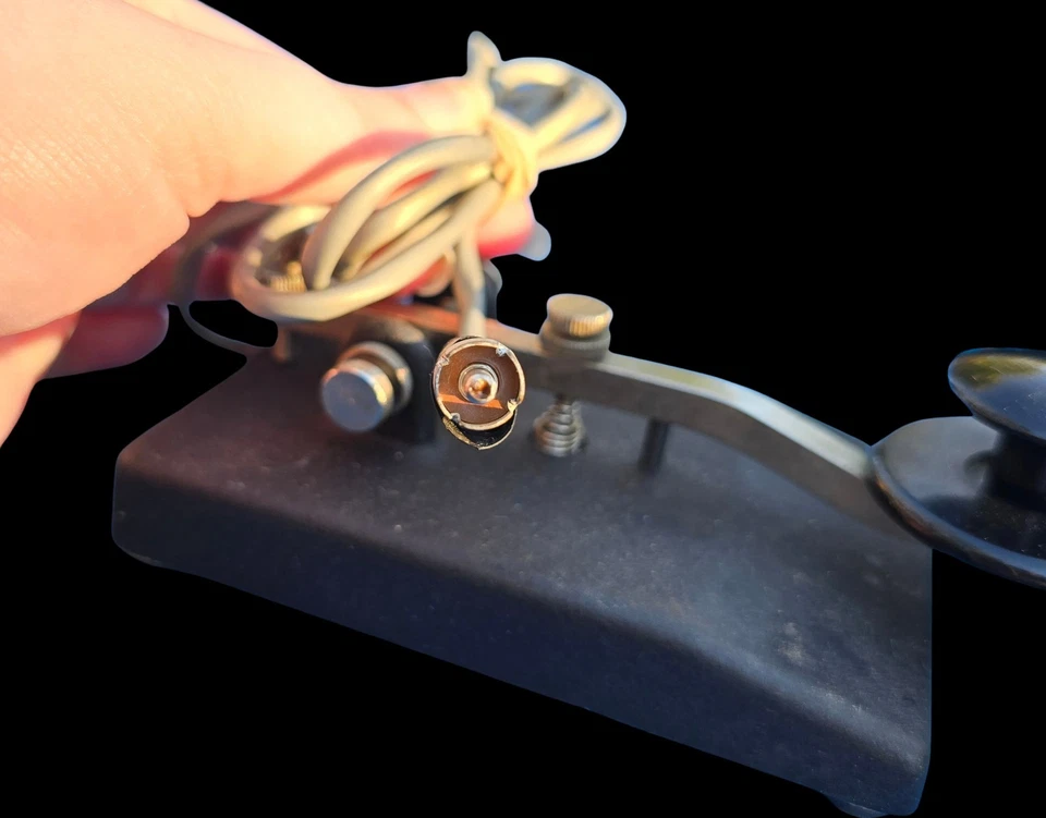 Nye Viking Vintage Straight Ham Radio Morse Code Telegraph Key w/ Cable (nice) - Image 3 of 4