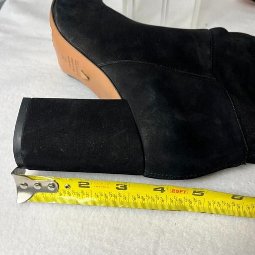 Schutz Jureci Tall Boots Women's Size 8 B Black Suede Leather Block Heeled - Picture 8 of 11