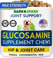 BARK&SPARK Glucosamine Chondroitin Dog Hip & Joint Supplement - Pain Relief 120 