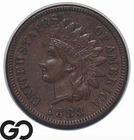 1883 Indian Head Cent Penny, Choice AU++/Unc