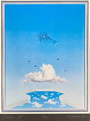 *GRAFIK OFFSET SKYSCAPE H. ZIMMER HANDSIGNIERT 1975 ORIGINAL