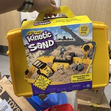 Kinetic Sand Construction Site Folding Sandbox w/ Toy Truck  2 lbs of Play Sand