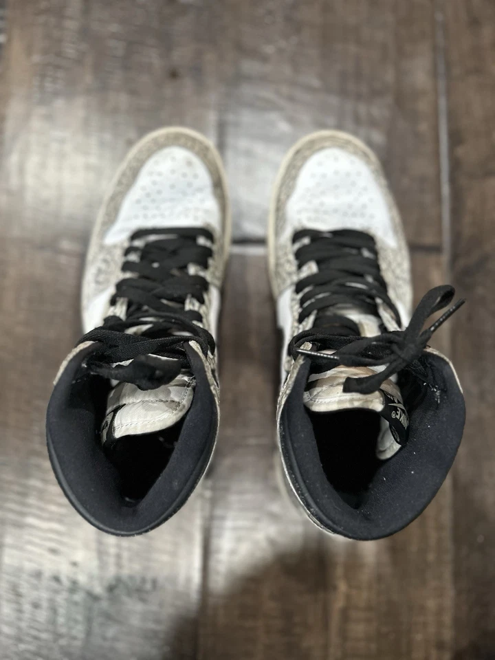 Size 9.5 - Air Jordan 1 Retro OG High White Cement Basketball - Image 3 of 4