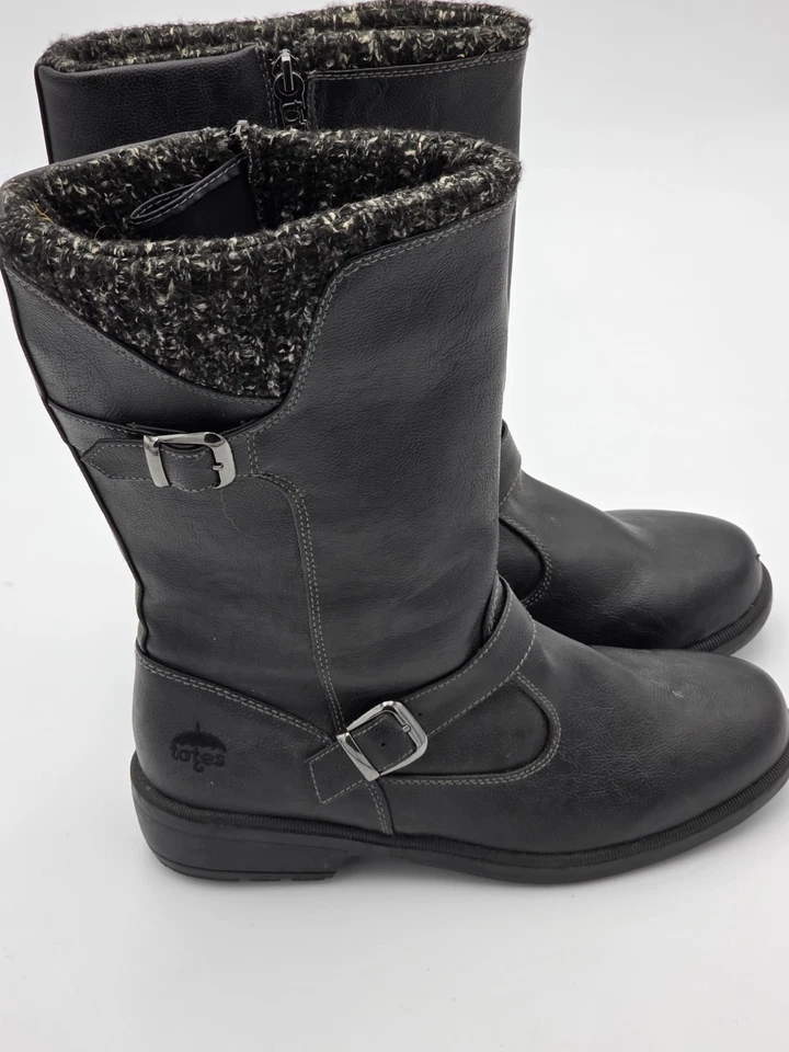 Сумки женщин Maggie черный размер 9 М свитер середины икры зимние ботинки на молнии с подкладкой - Изображение 2 из 4