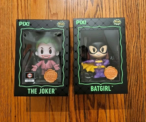 Thrilljoy PIX! Batman 1966 Hero Lot Joker CC Exclusive LE 8888 & Batgirl LE 6666