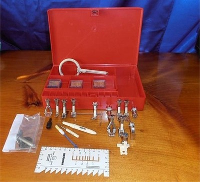 Bernina Old Style Accessory Box With Presser Feet, Needles & More!