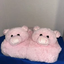 Cozy Pink Piggies Vibrating Foot Massager Soft Lightweight Slippers- Estate Find
