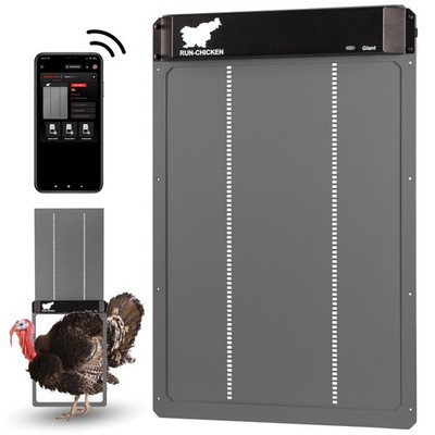 RUN-CHICKEN Automatische Tür für Puten & Geflügel   XXL Tür (Grau)