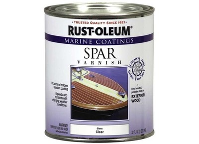 Rust-Oleum Marine Coatings Spar Varnish Clear Gloss 1 Quart High-Gloss Finish