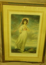 "Pinkie" By Sir Thomas Lawrence Vintage Collotype Print 1960s Artist Signed