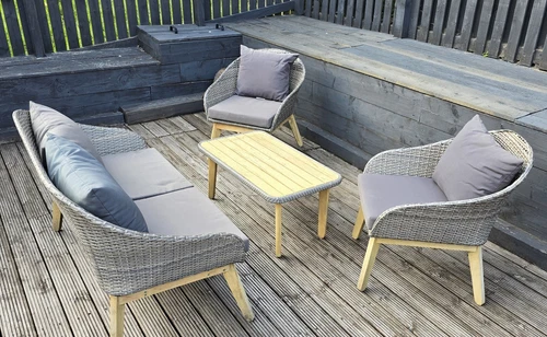 Rattan Look Garden Furniture Seats 4-Piece Set