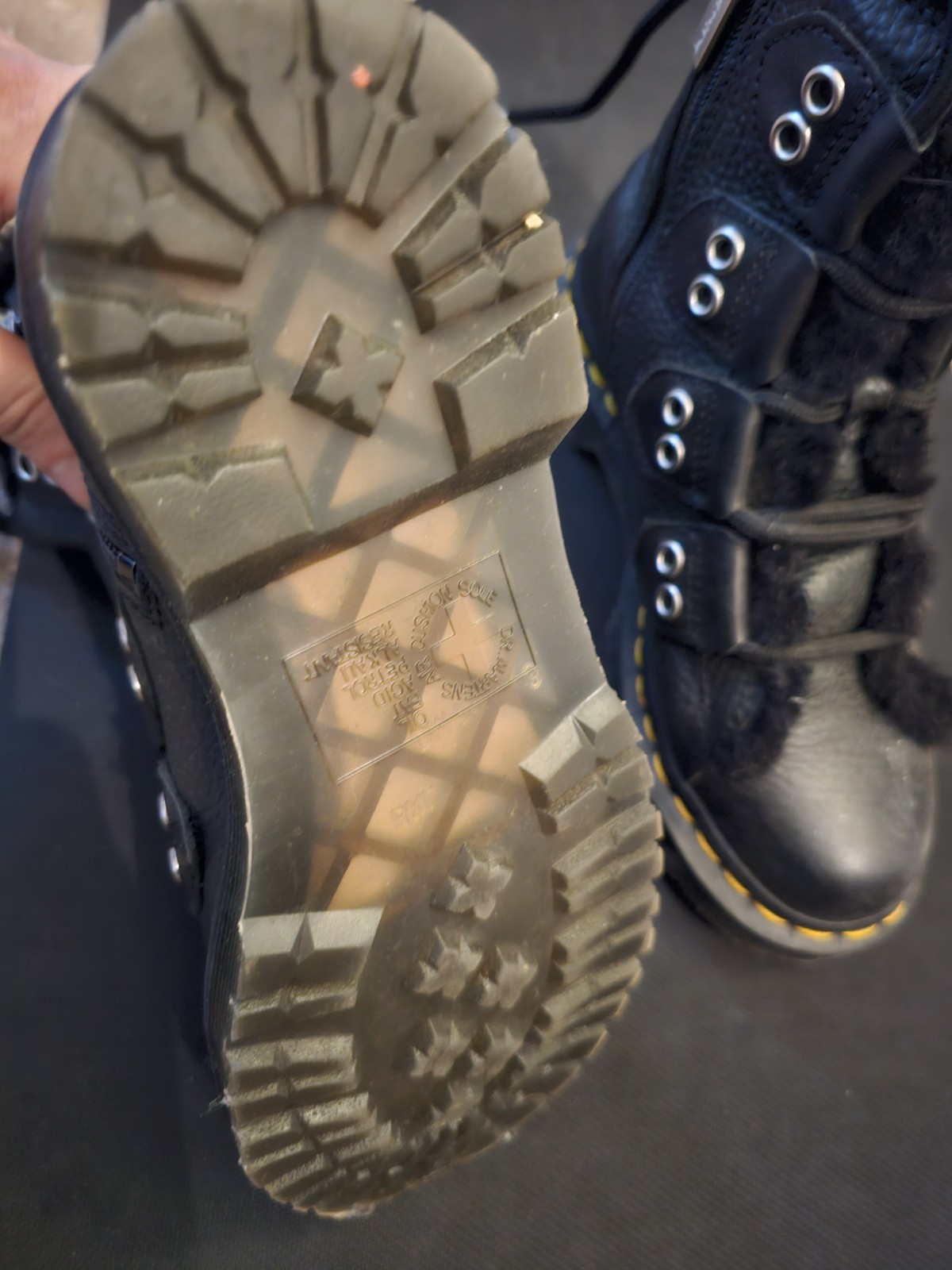 Dr. Martens 1460 Fur Lace-Up Women's Boots Size 3 - Like New! image 4