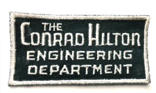 VTG The Conrad Hilton Hotel Motel patch 4.0"  older-engineering department