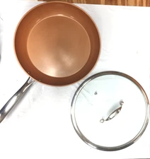 Gotham Steel Pro Non-Stick Ceramic & Titanium No PFOA - 12" FRYING PAN  w/LID