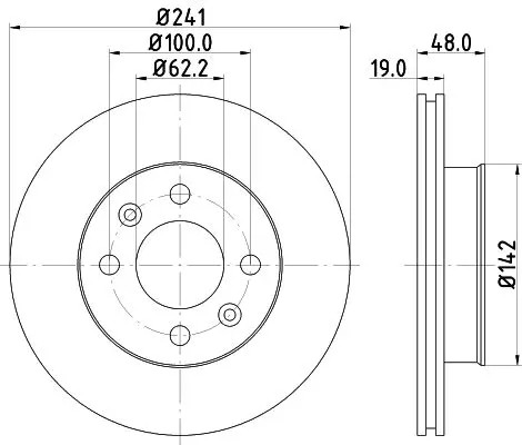 HELLA 8DD 355 111-431 Disco freno ventilazione interna, senza bullone fissaggio ruota - Immagine 2
