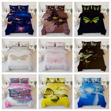 3D Butterfly Colorful Watercolor Quilt Cover Duvet Cover Comforter set
