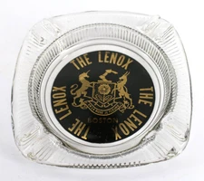 Vintage Marketing Glass Ashtray The Lenox Hotel Boston Massachusetts  MA