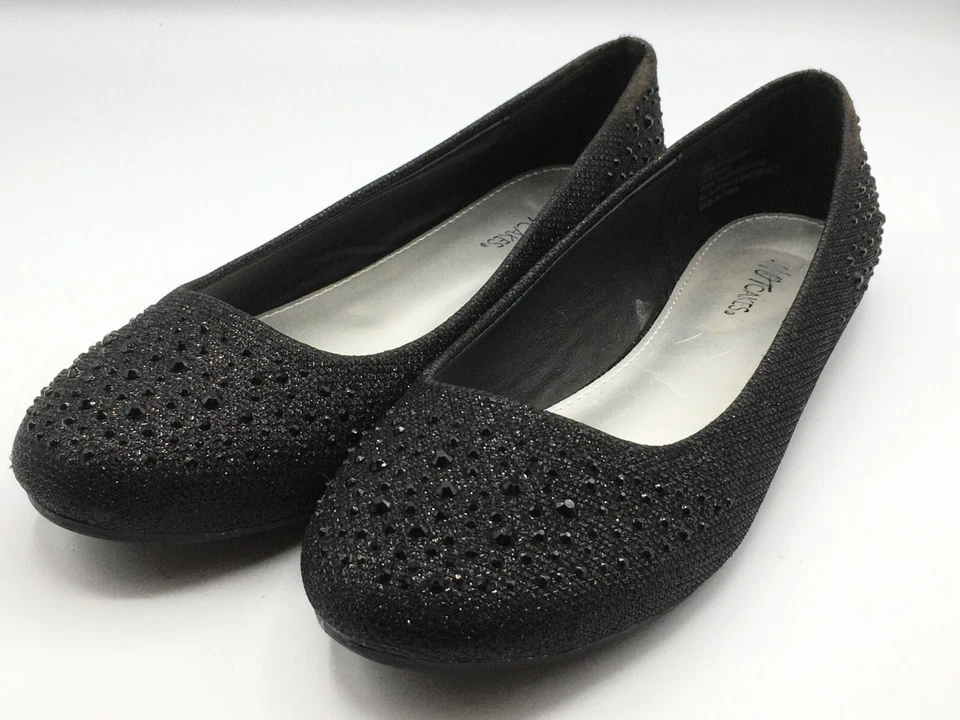 Hot Cakes Orleans Women's Black Ballet Flat Black Shoes Size 8.5 M Crystals - Image 2 of 4