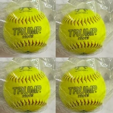 4 SOFTBALLS LOT Trump Stote ASA AK-RP-ASA-Y BASEBALL Little League Professional