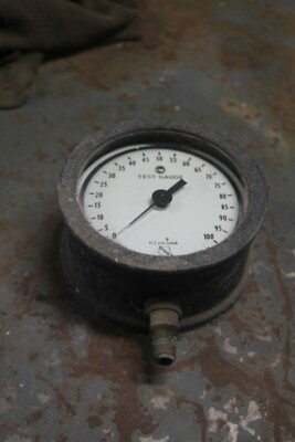 Vintage Ashcroft Test Gauge 0/100