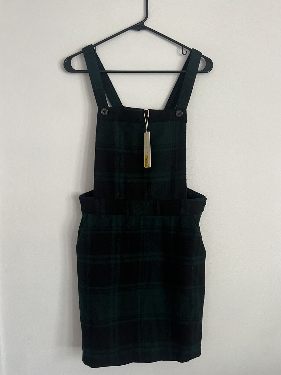 green plaid pinafore dress Brittany Green Plaid Pinafore Dress