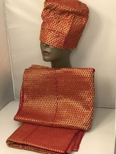 African Nigeria Gele Headtie Aso Oke 2PCS/Lot With Men Cap