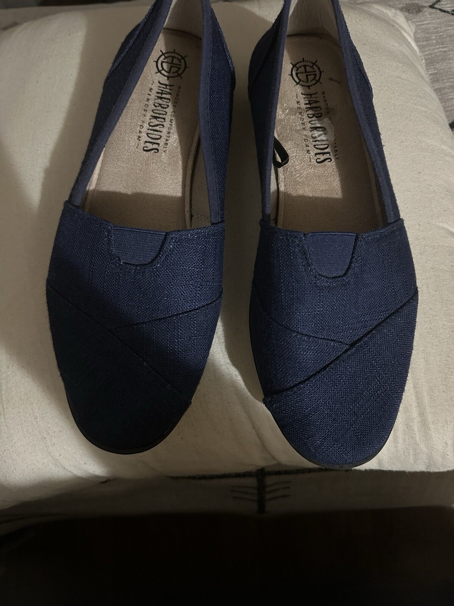 Harborsides Memory Foam Slip On Shoes Women’s Size Blue Denim