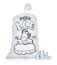 Ice Bag - Commercial grade, Prints vary, 10 Lb, 10.5 x 22 in, 1.5 mil - 500 Pack